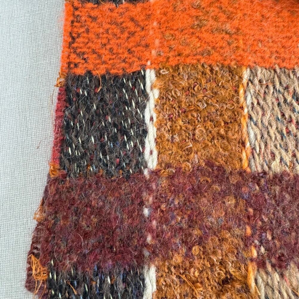 P. Cornillon Wool Blend Patchwork Scarf - image 5